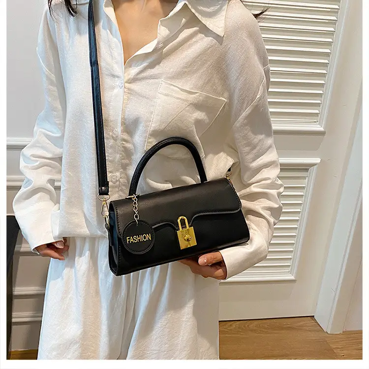 Black PU Shoulder Crossbody Bag with Hardware — feature 29