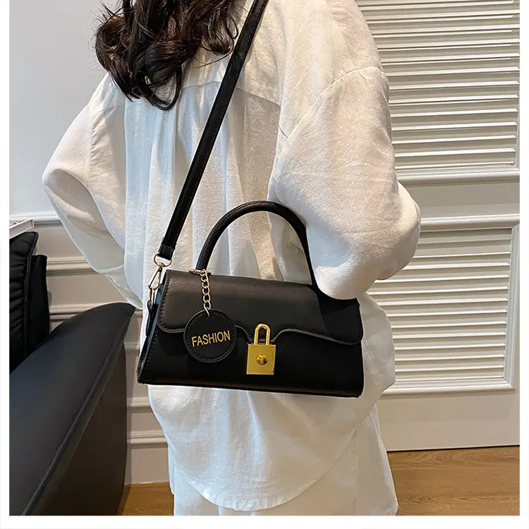 Black PU Shoulder Crossbody Bag with Hardware — feature 31
