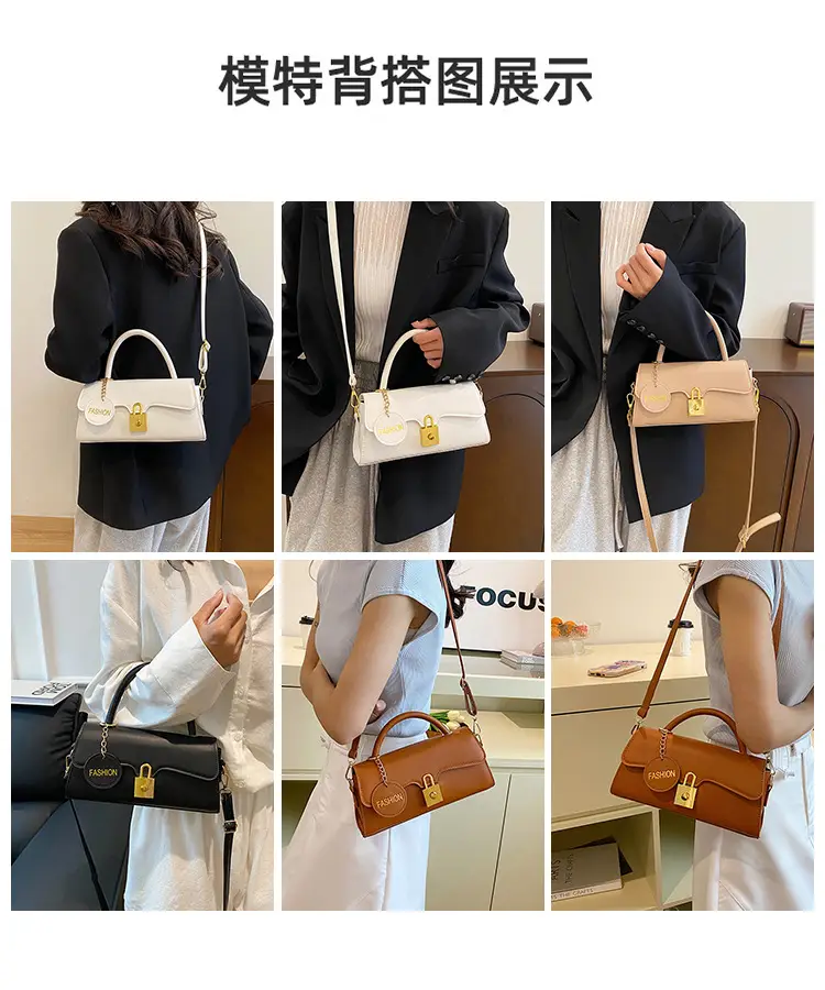 Black PU Shoulder Crossbody Bag with Hardware — feature 9