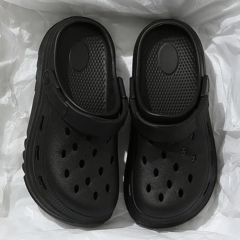 Women Black Croc Sandals Summer 2024