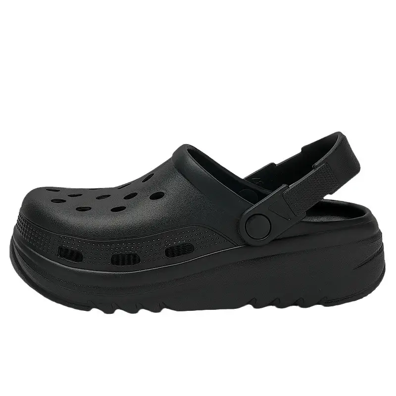 Women Black Croc Sandals Summer 2024