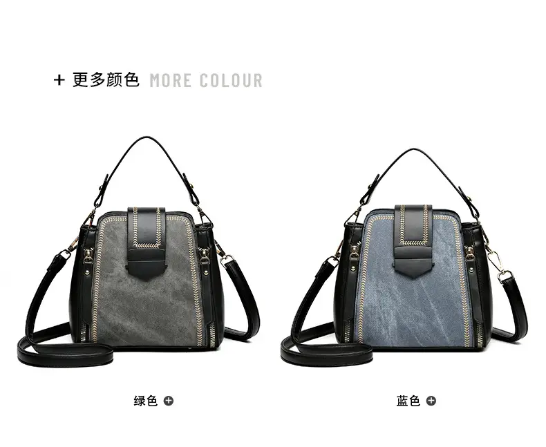 Women's Grey Suede Shoulder Crossbody Bag with Adjustable Strap — feature 10