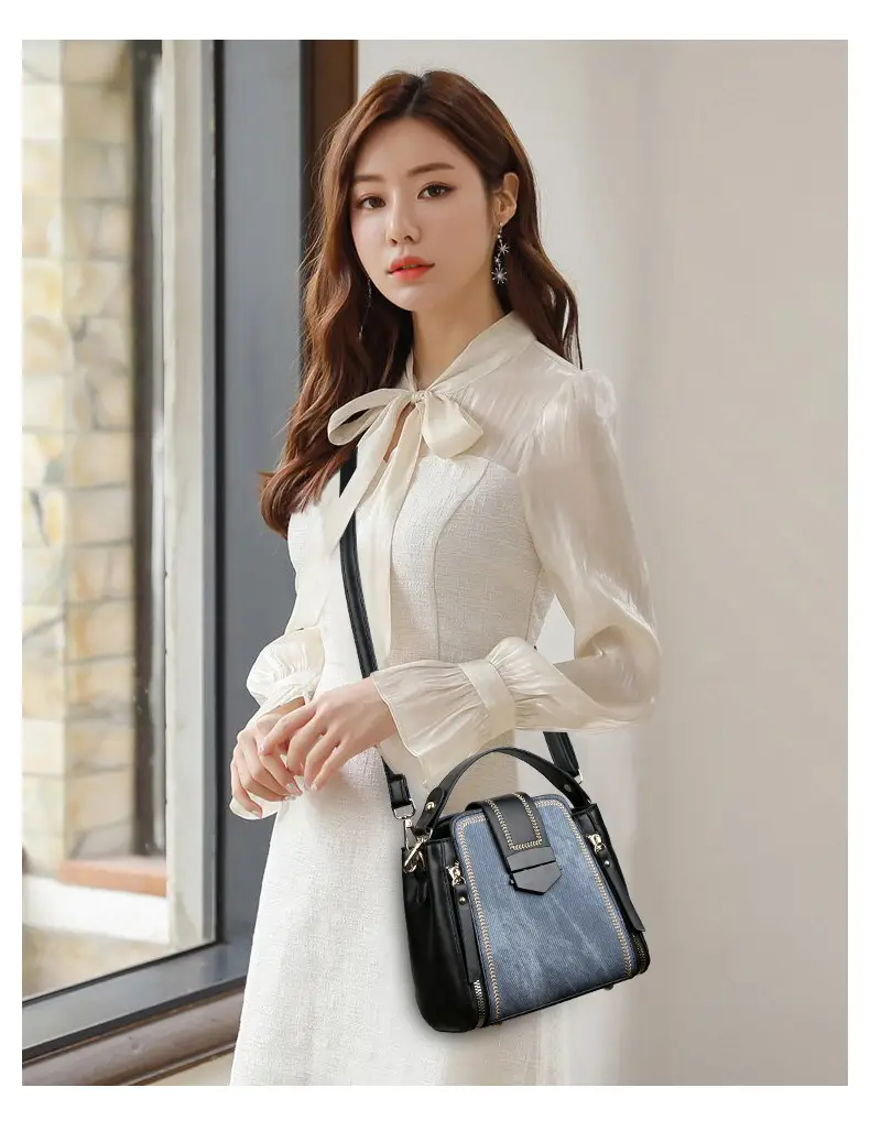Women's Grey Suede Shoulder Crossbody Bag with Adjustable Strap — feature 18