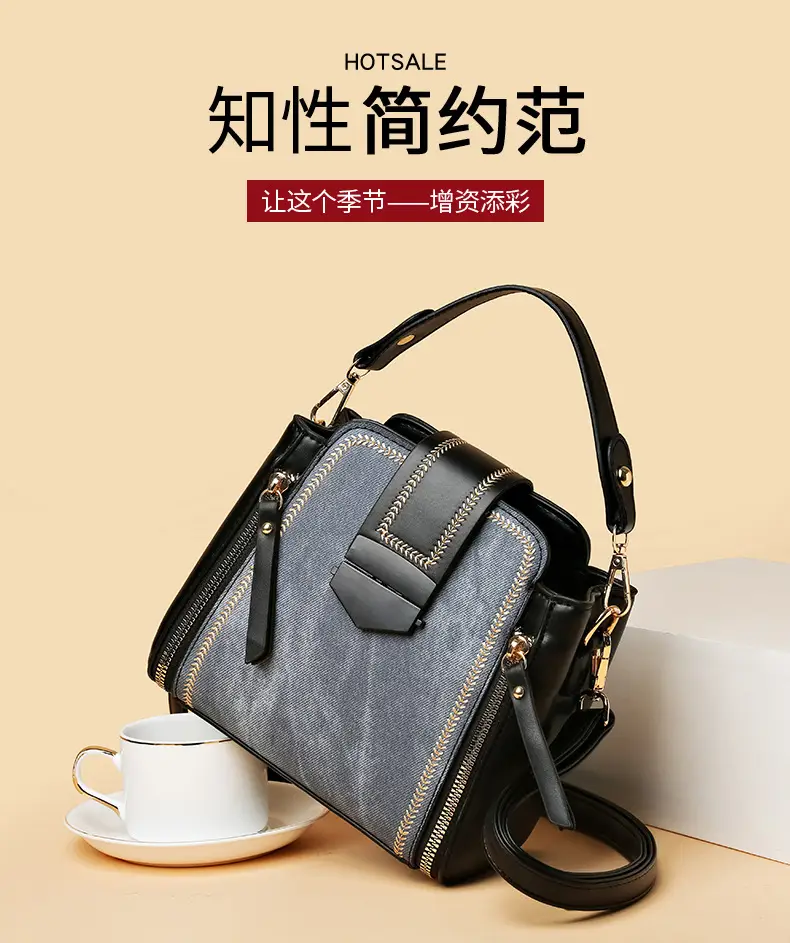 Women's Grey Suede Shoulder Crossbody Bag with Adjustable Strap — feature 7