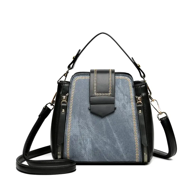 Women's Grey Suede Shoulder Crossbody Bag with Adjustable Strap - Image 2