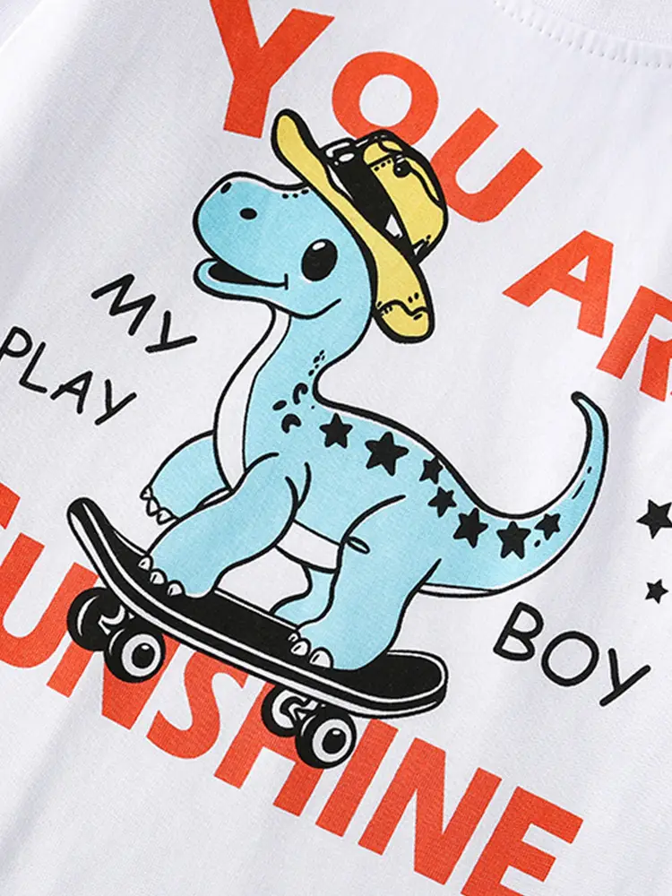 Malwee Boys T-Shirt White Long Sleeve Graphic Print
