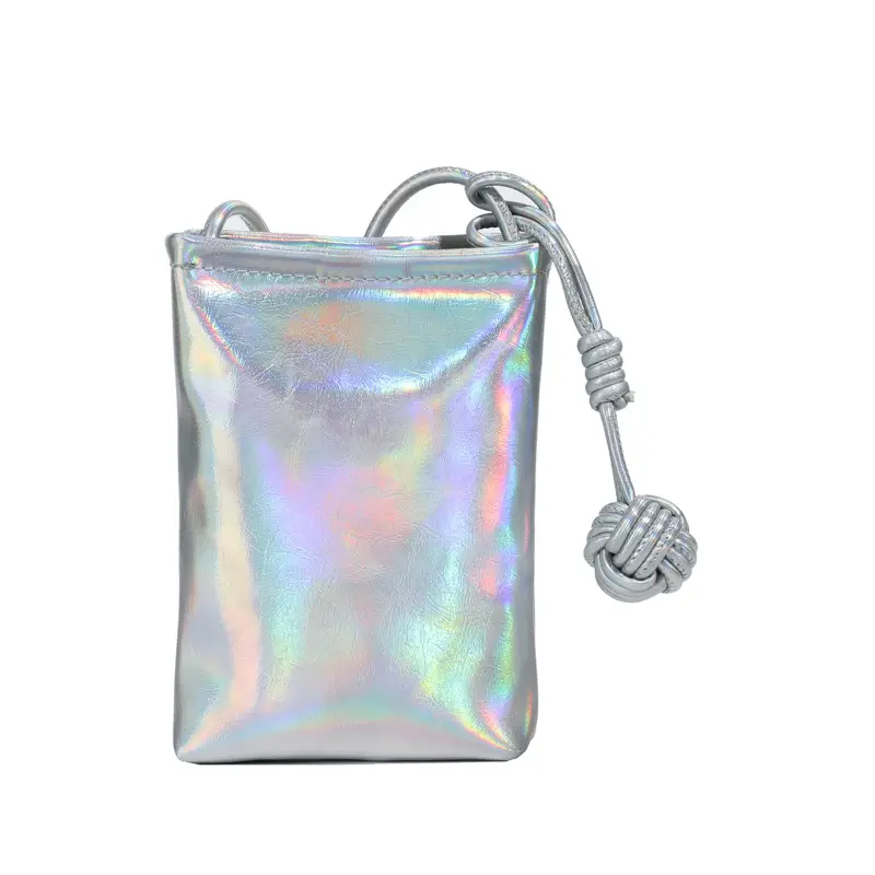 Silver Holographic Crossbody Phone Bag for Women - Image 9