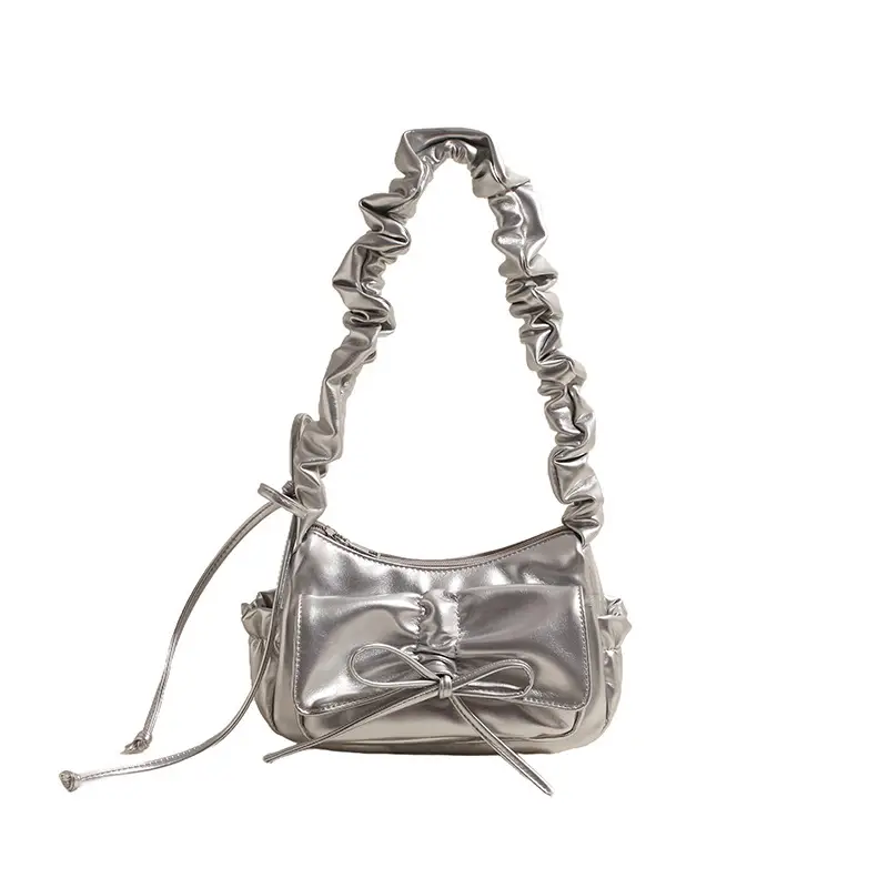 Red Korean Style Pleated Shoulder Bag Women 2024 - Image 9