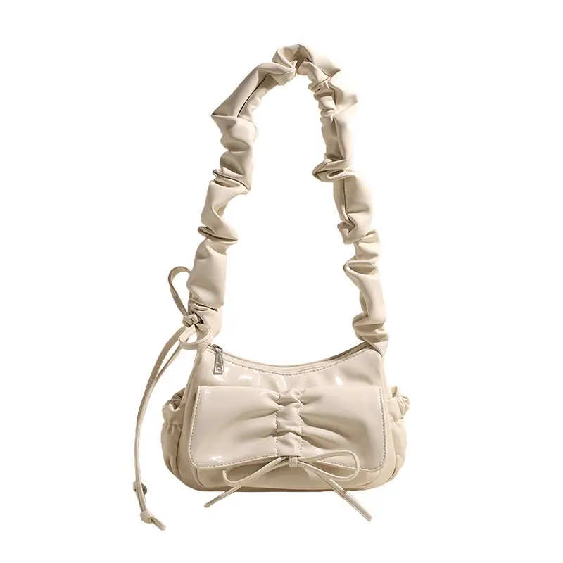 Red Korean Style Pleated Shoulder Bag Women 2024 - Image 4