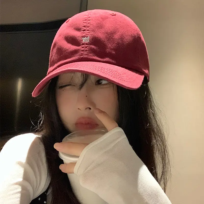 Red Korean-Style Baseball Cap for Women 2026 - Image 8