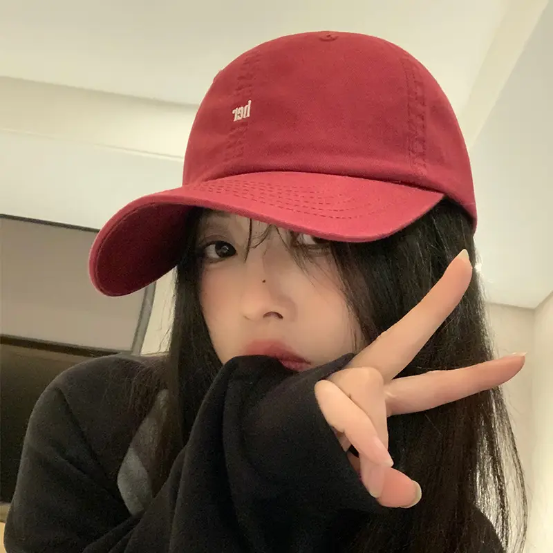 Red Korean-Style Baseball Cap for Women 2026 - Image 10