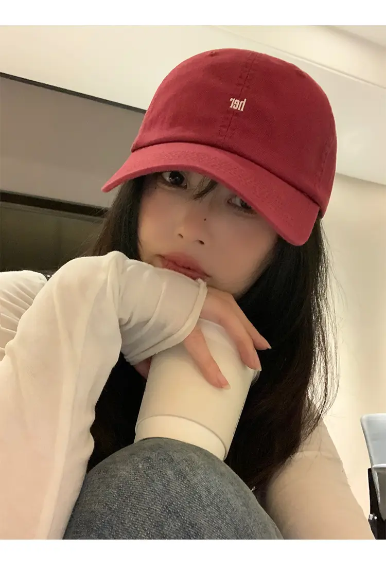 Red Korean-Style Baseball Cap for Women 2026 — feature 9