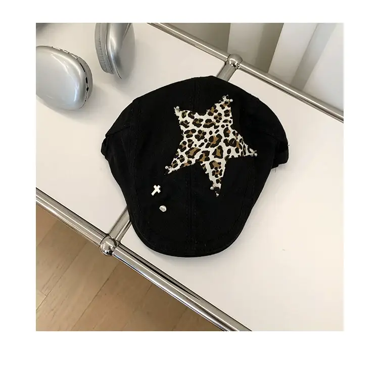 Retro Spice Girl Cap with Star Leopard Print — feature 27