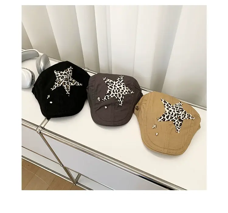 Retro Spice Girl Cap with Star Leopard Print — feature 28
