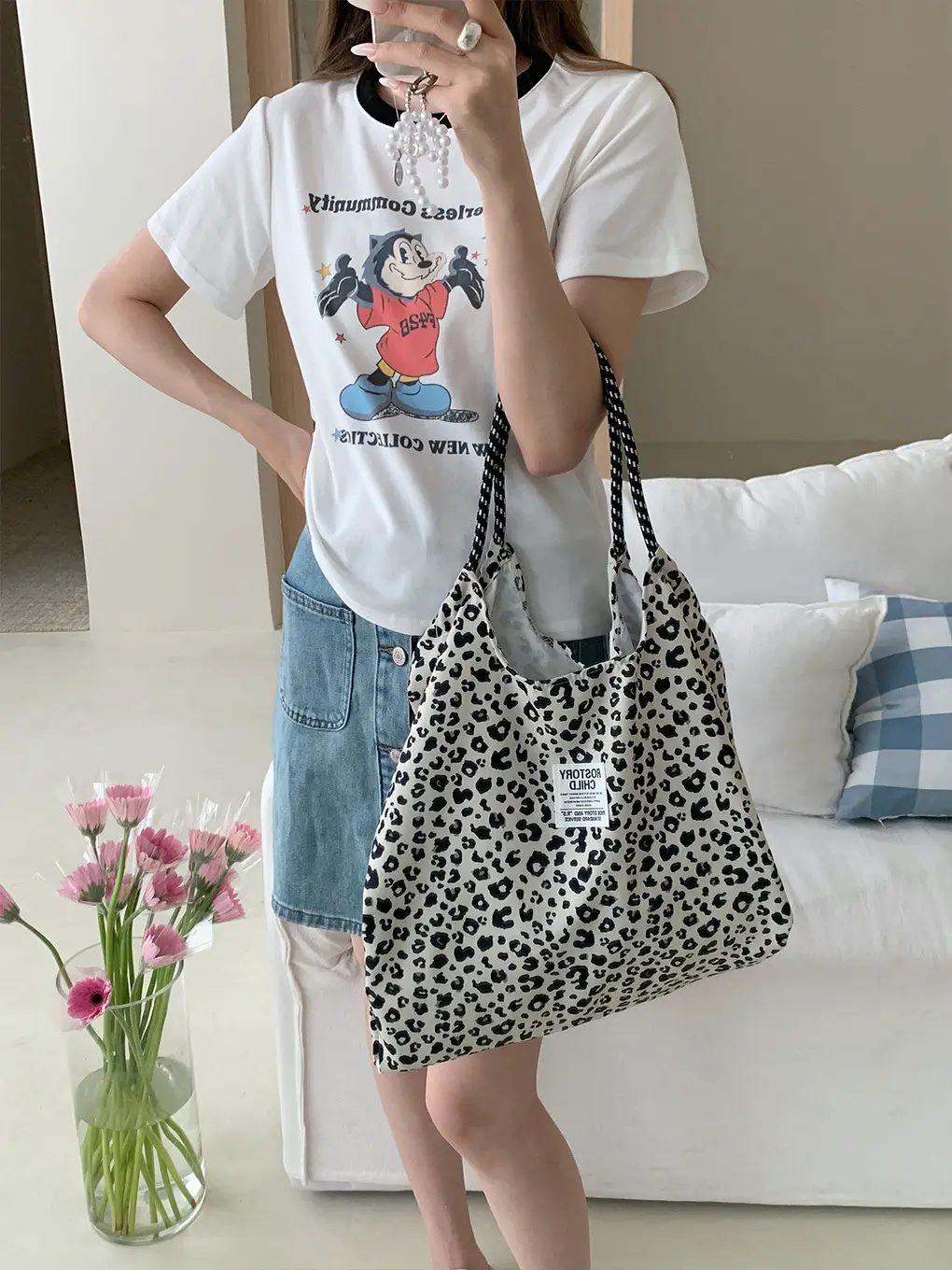Retro Leopard Print Shoulder Bag Large Capacity Women's Travel Bag — feature 11