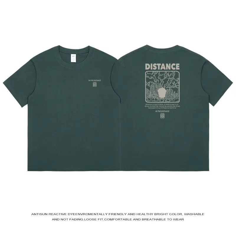 Men Cotton Distance Print T-Shirt Beige - Image 10