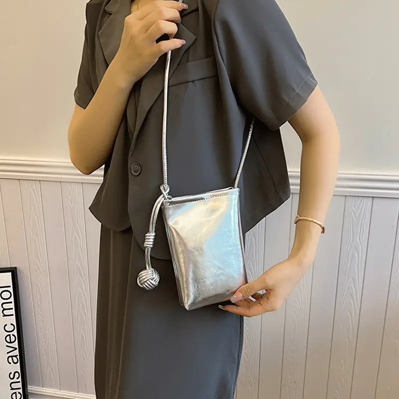 Women's Holographic Shoulder Crossbody Bag with Tassel - Image 7