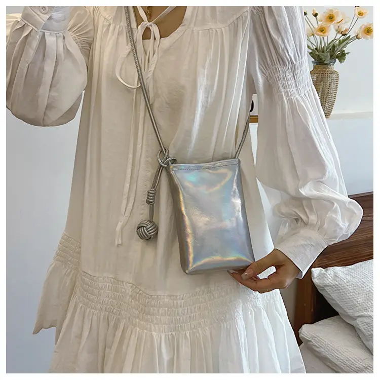 Women's Holographic Shoulder Crossbody Bag with Tassel — feature 17