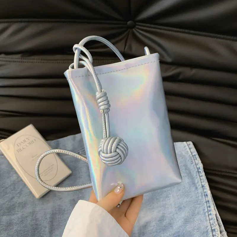 Women's Holographic Shoulder Crossbody Bag with Tassel - Image 4