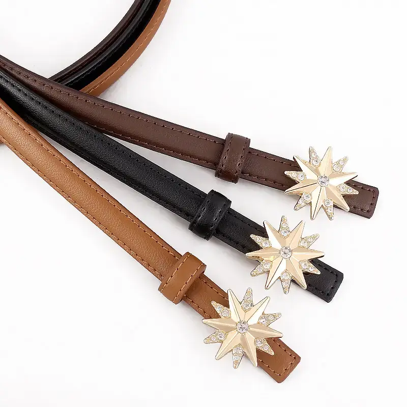 2025 Decorative Star Belt for Women Brown Black - Image 5
