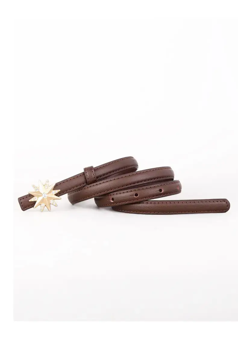 2025 Decorative Star Belt for Women Brown Black — feature 29