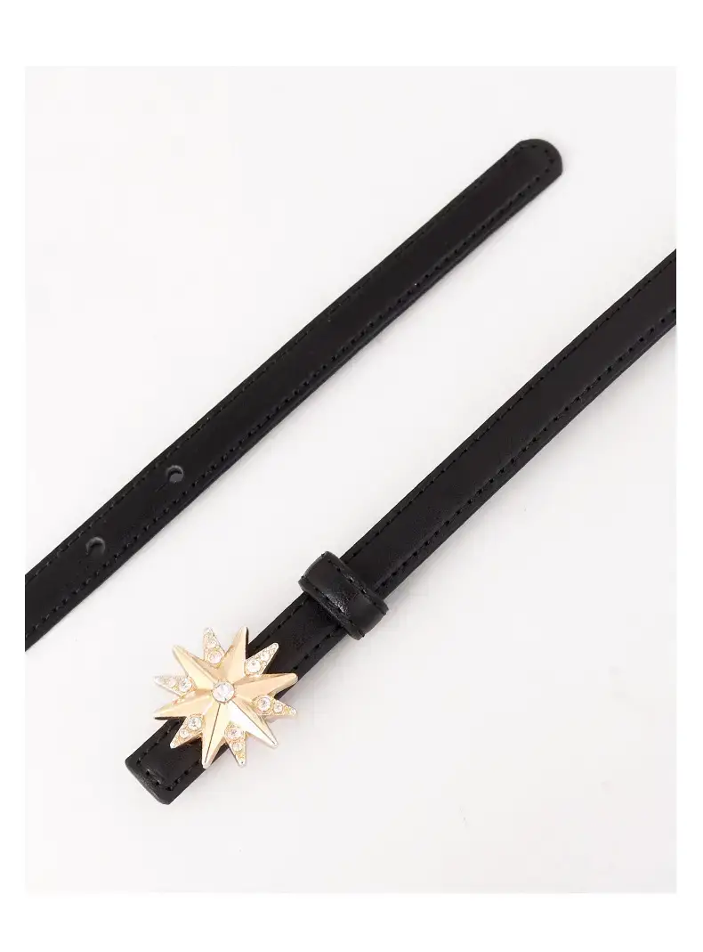 2025 Decorative Star Belt for Women Brown Black — feature 31