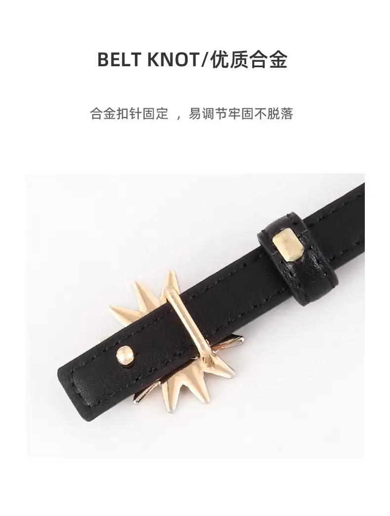 2025 Decorative Star Belt for Women Brown Black — feature 34
