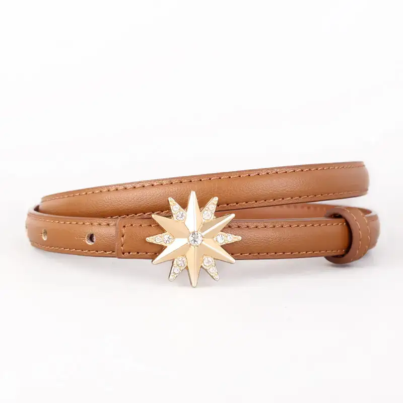 2025 Decorative Star Belt for Women Brown Black - Image 3