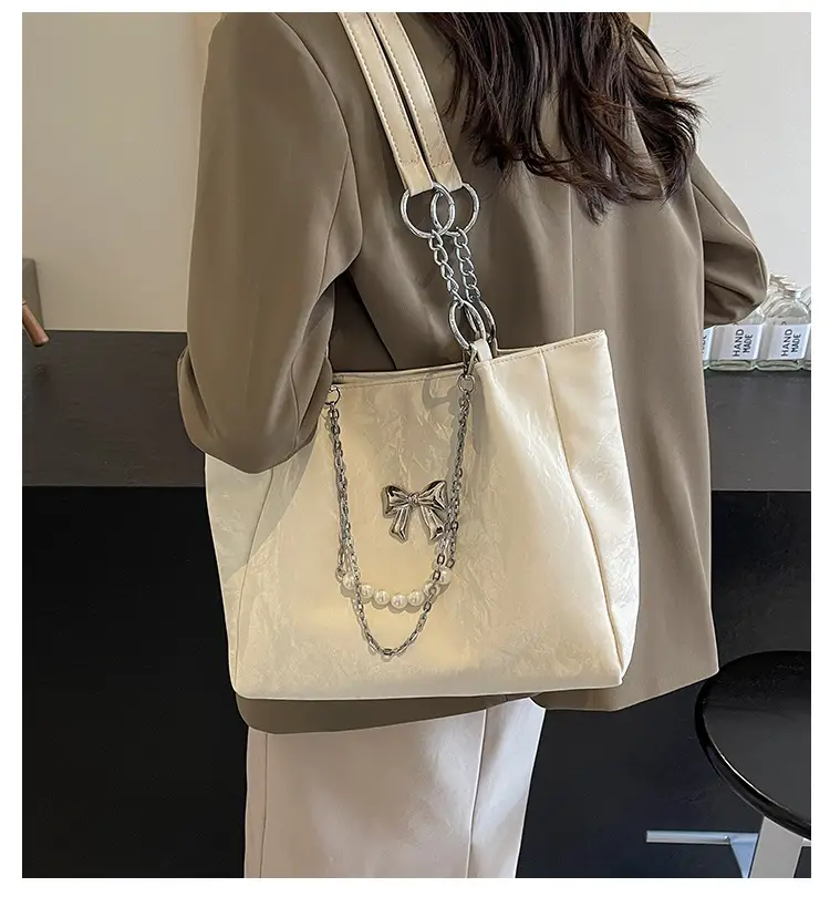 Brown Leather Chain Tote Bag for Women 2024 — feature 3