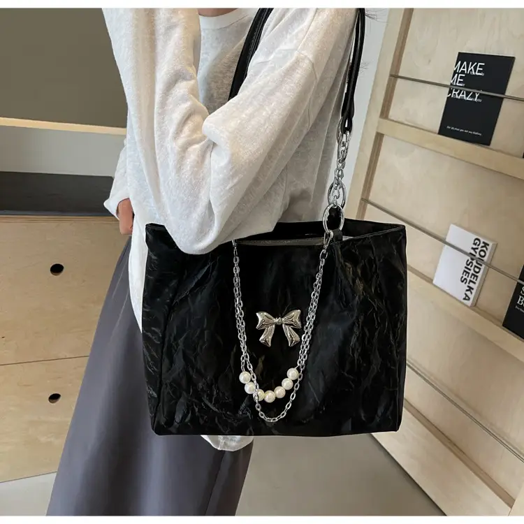 Brown Leather Chain Tote Bag for Women 2024 — feature 39