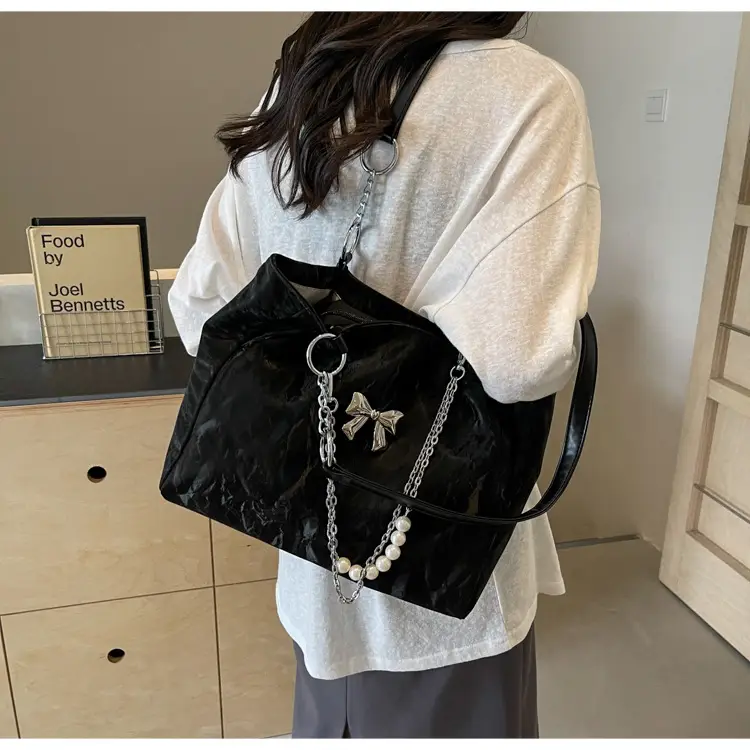 Brown Leather Chain Tote Bag for Women 2024 — feature 41