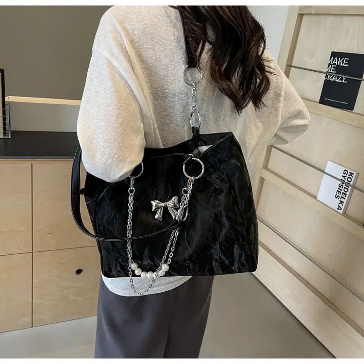 Brown Leather Chain Tote Bag for Women 2024 — feature 42