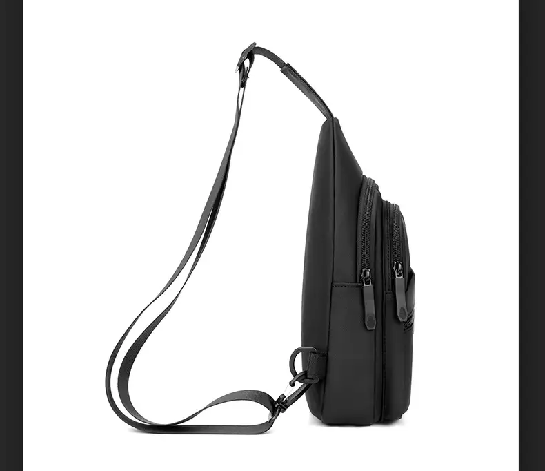 Men's Grey Nylon Crossbody Bag Lightweight Messenger — feature 26
