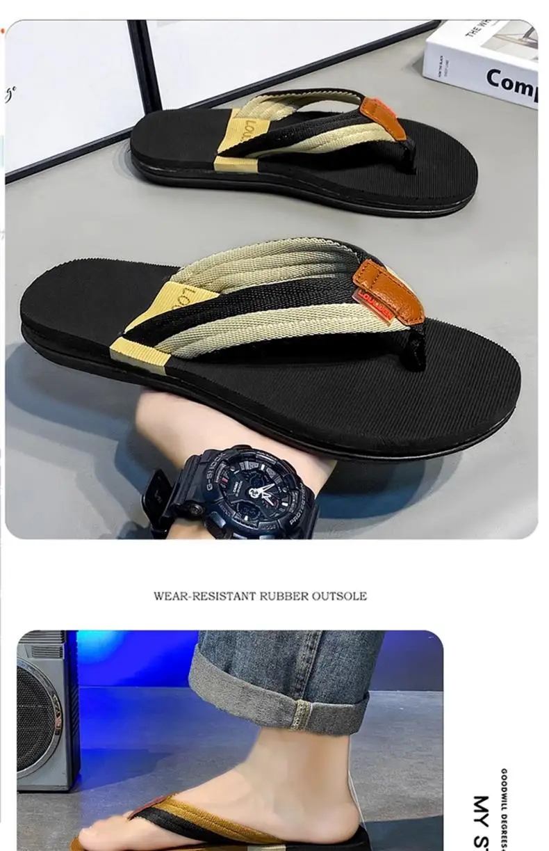 Flip-flops for Men 2024 New Summer Non-slip Soft Bottom Soft Sole Flip-flops Sandals Outdoor Leisure Cantonese Sandals — feature 15