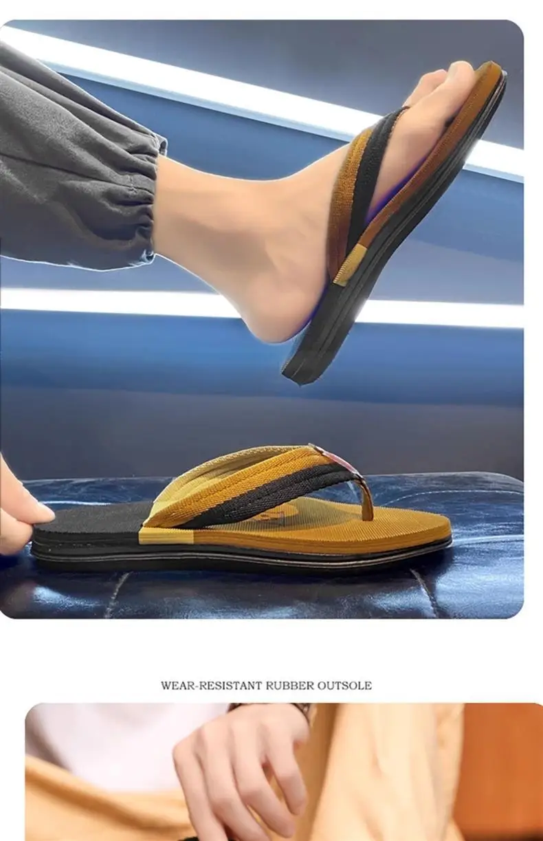 Flip-flops for Men 2024 New Summer Non-slip Soft Bottom Soft Sole Flip-flops Sandals Outdoor Leisure Cantonese Sandals — feature 17