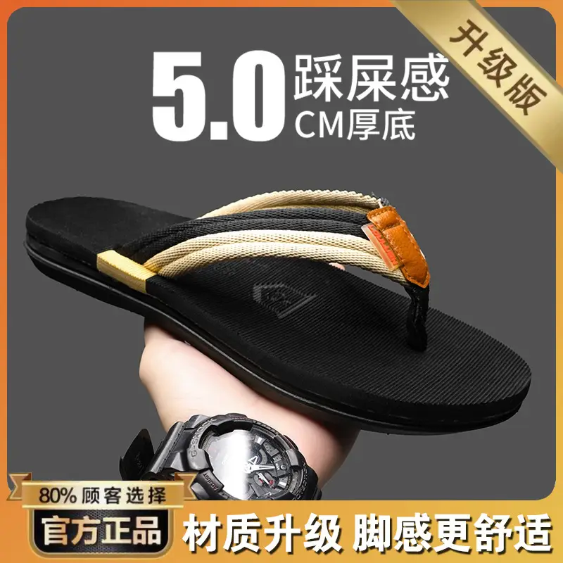 Flip-flops for Men 2024 New Summer Non-slip Soft Bottom Soft Sole Flip-flops Sandals Outdoor Leisure Cantonese Sandals - Image 3