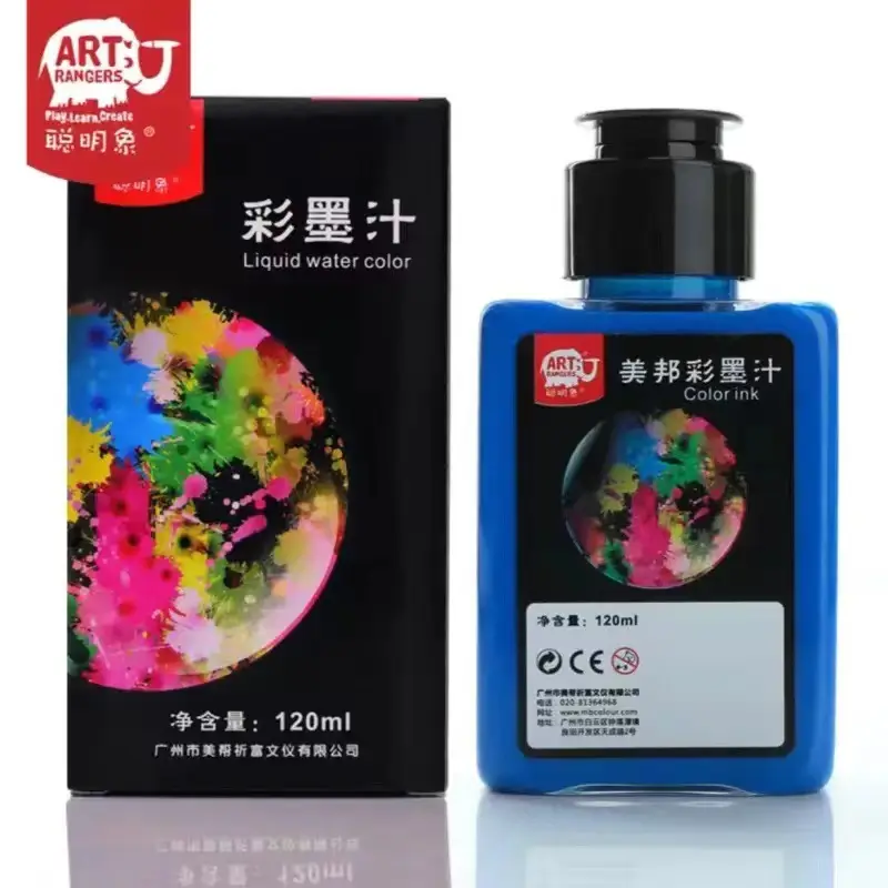 Smart Elephant Color Ink Set Watercolor Chinese Painting for Beginners Finger Painting Washable Ink Paints for Art Painting