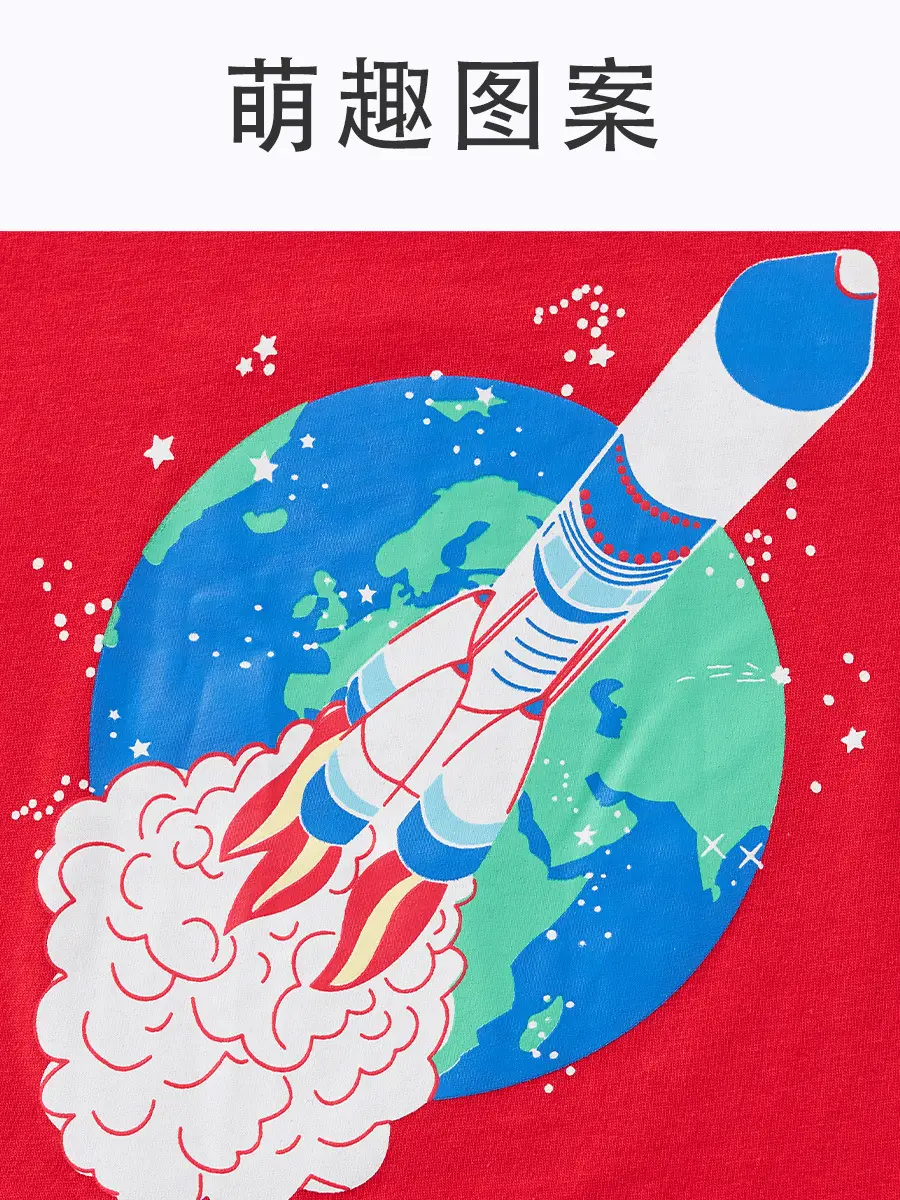 2025 Red Cartoon Print Kids T-Shirt Cotton Summer - Image 5