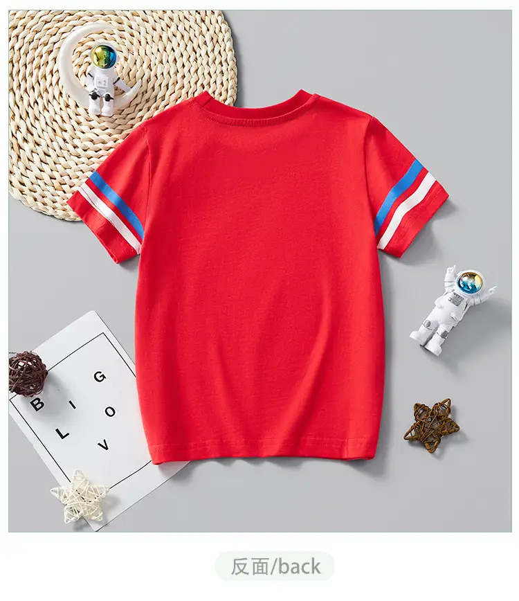 2025 Red Cartoon Print Kids T-Shirt Cotton Summer — feature 7