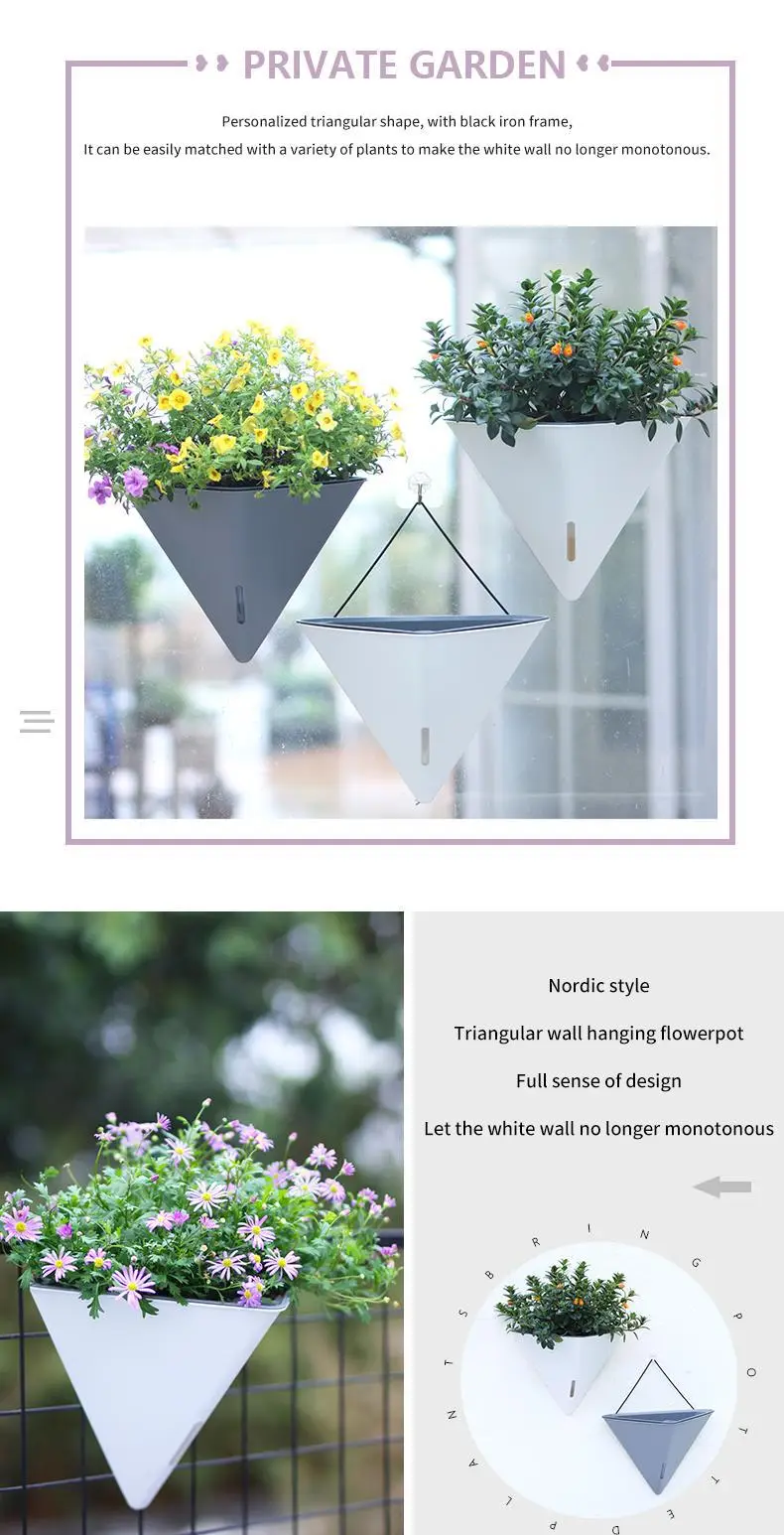 Cross-Border Specially Designed for Oulinze Plastic Wall-Mounted Flower Pots, Household Self-Watering, Self-Absorbing Pots, Gardening Simple Lazy Flower Pots — feature 13