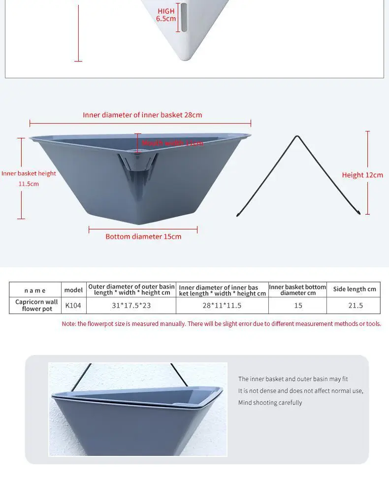 Cross-Border Specially Designed for Oulinze Plastic Wall-Mounted Flower Pots, Household Self-Watering, Self-Absorbing Pots, Gardening Simple Lazy Flower Pots — feature 15