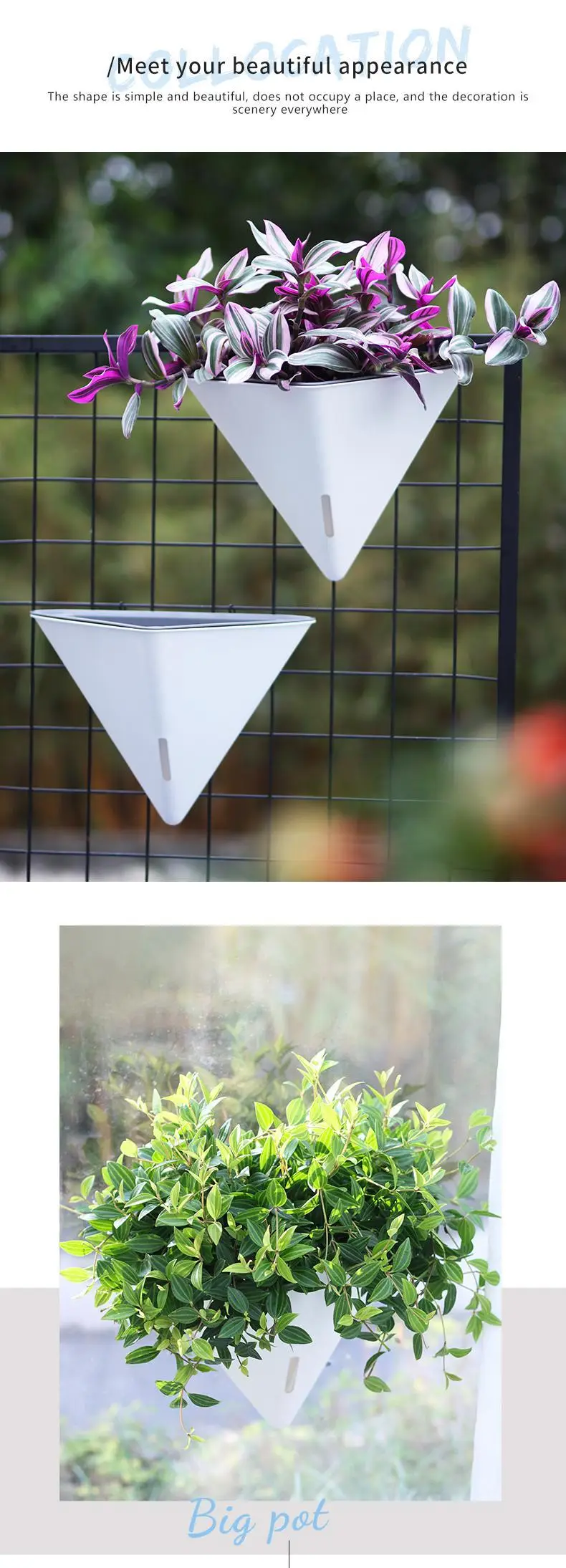 Cross-Border Specially Designed for Oulinze Plastic Wall-Mounted Flower Pots, Household Self-Watering, Self-Absorbing Pots, Gardening Simple Lazy Flower Pots — feature 20
