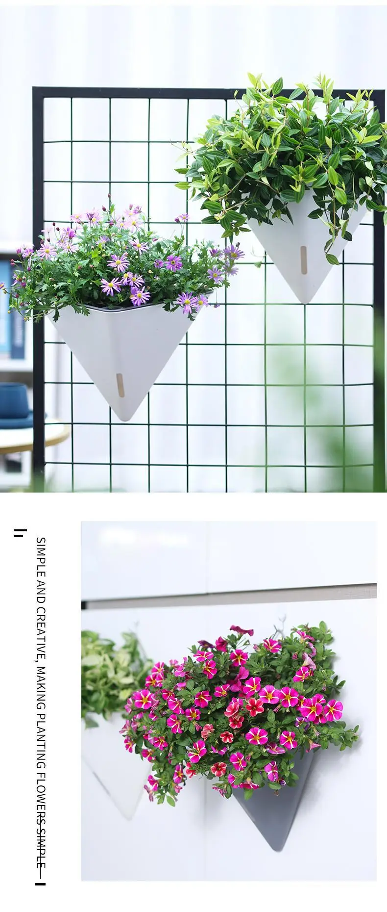 Cross-Border Specially Designed for Oulinze Plastic Wall-Mounted Flower Pots, Household Self-Watering, Self-Absorbing Pots, Gardening Simple Lazy Flower Pots — feature 21