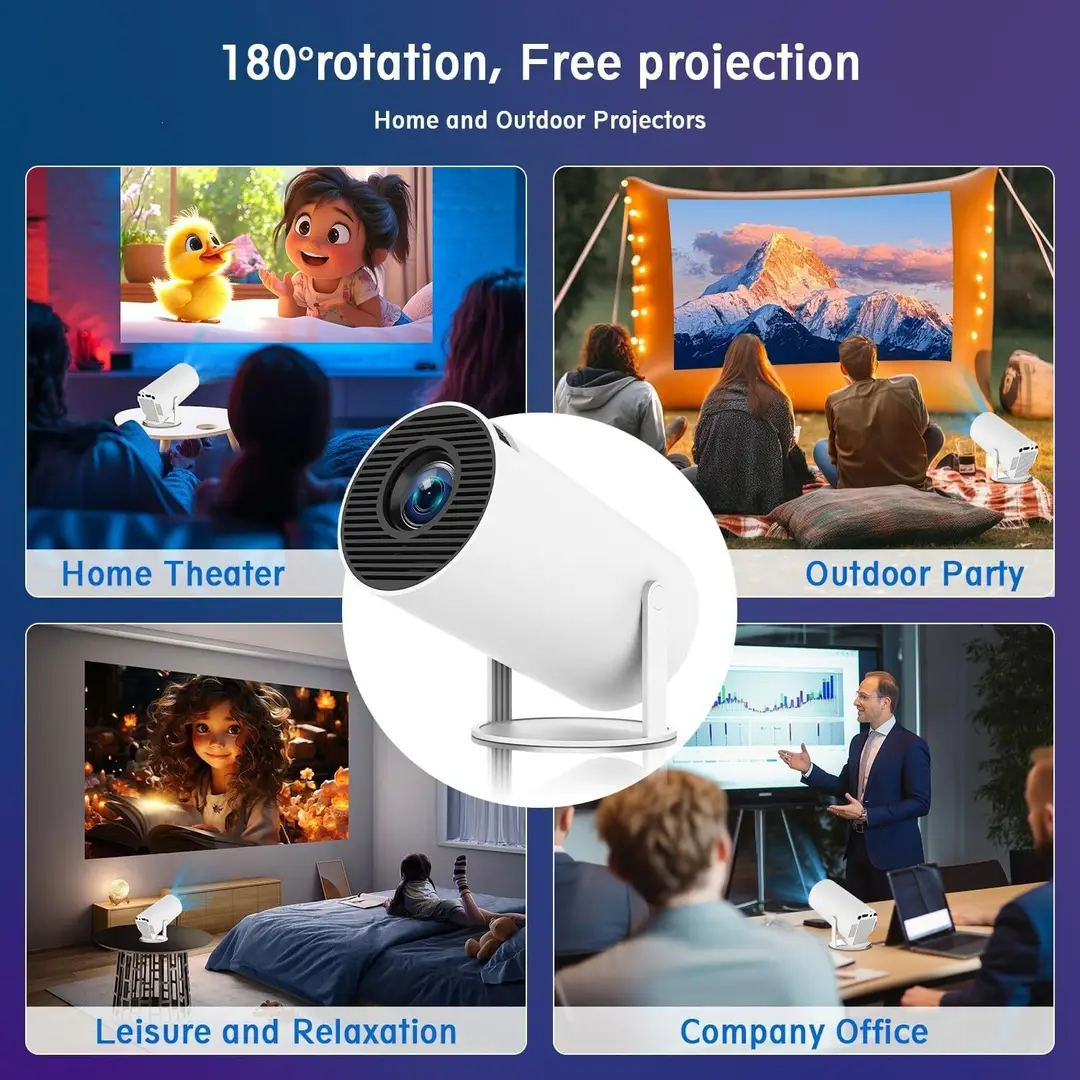 Cross-Border Hy260Pro 300Pro Portable Mini Outdoor Home-Use High-Definition 180-Degree Smart Projector Batch