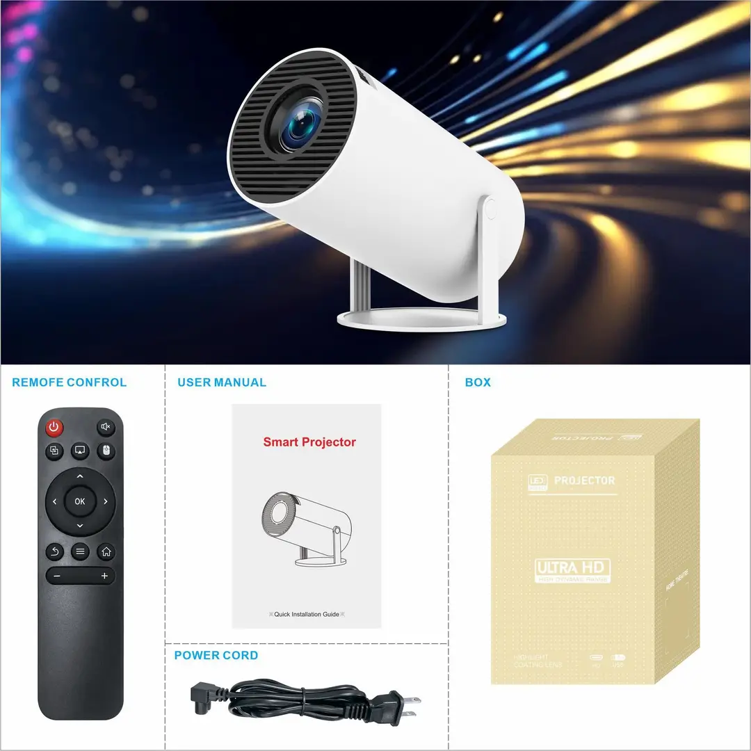 Cross-Border Hy260Pro 300Pro Portable Mini Outdoor Home-Use High-Definition 180-Degree Smart Projector Batch