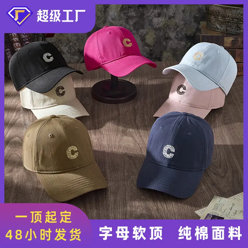 Women's Navy Blue Vintage Embroidered Baseball Cap - Image 5