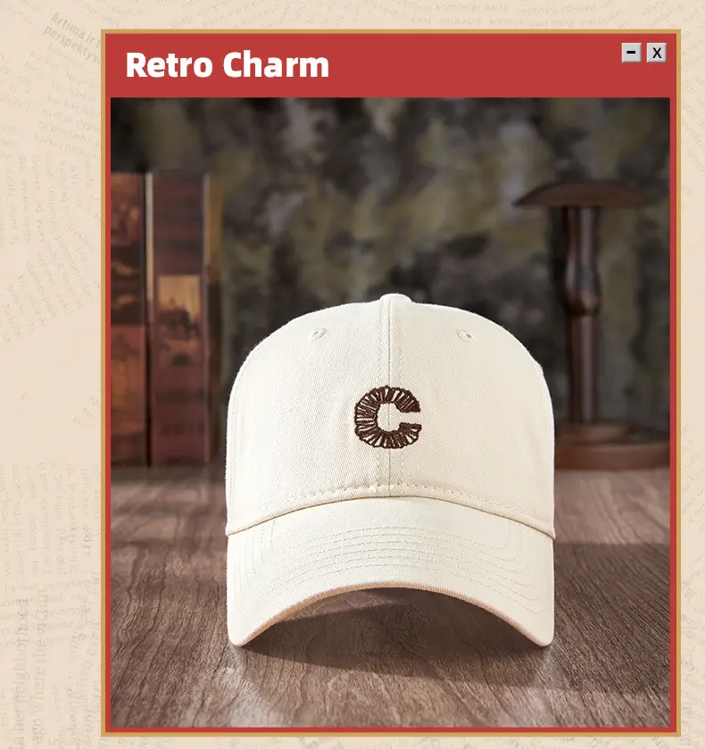 Women's Navy Blue Vintage Embroidered Baseball Cap — feature 8