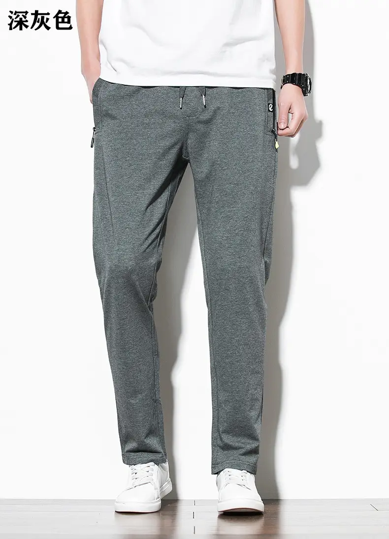 Sports Pants Men's Spring and Autumn New Pure Cotton Men's Casual Pants Student Thin Knitted Pants Men's Summer Men's Sweatpants — feature 15
