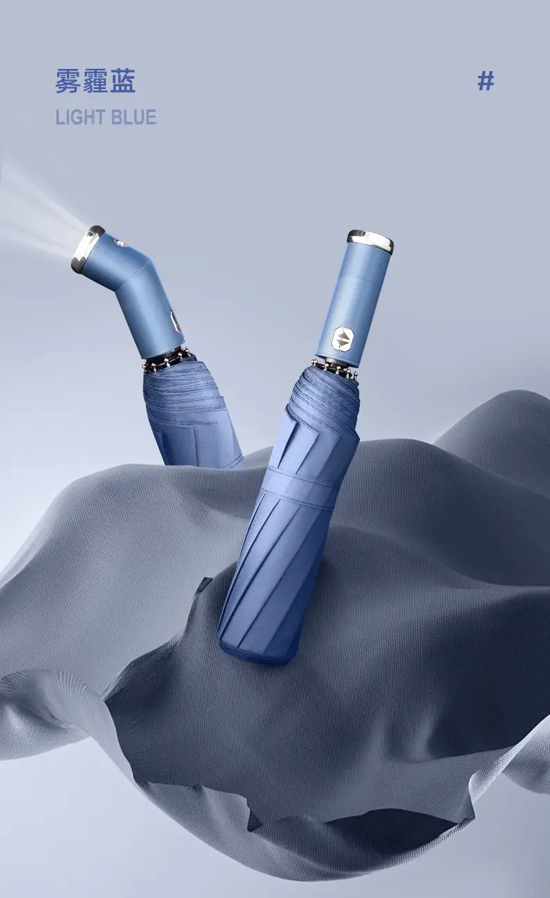 Adjustable Rotating LED Umbrella for Rain & Wind — feature 20
