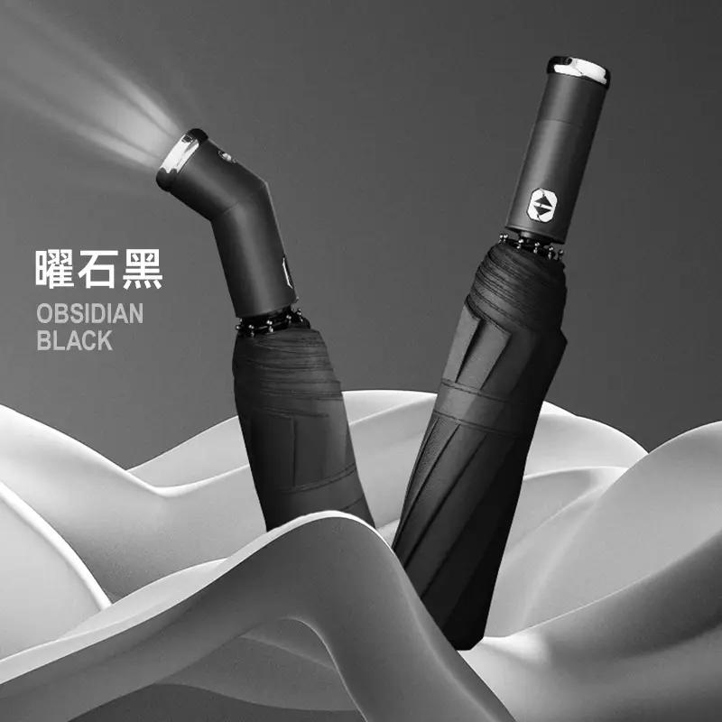 [Rotatable LED] automatic 10 bone flashlight [Obsidian Black]]